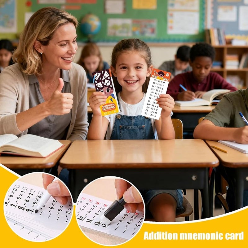 Type B Math Flash Cards Writing Wipe Activity Educational Learning Set for Kids - Image 2